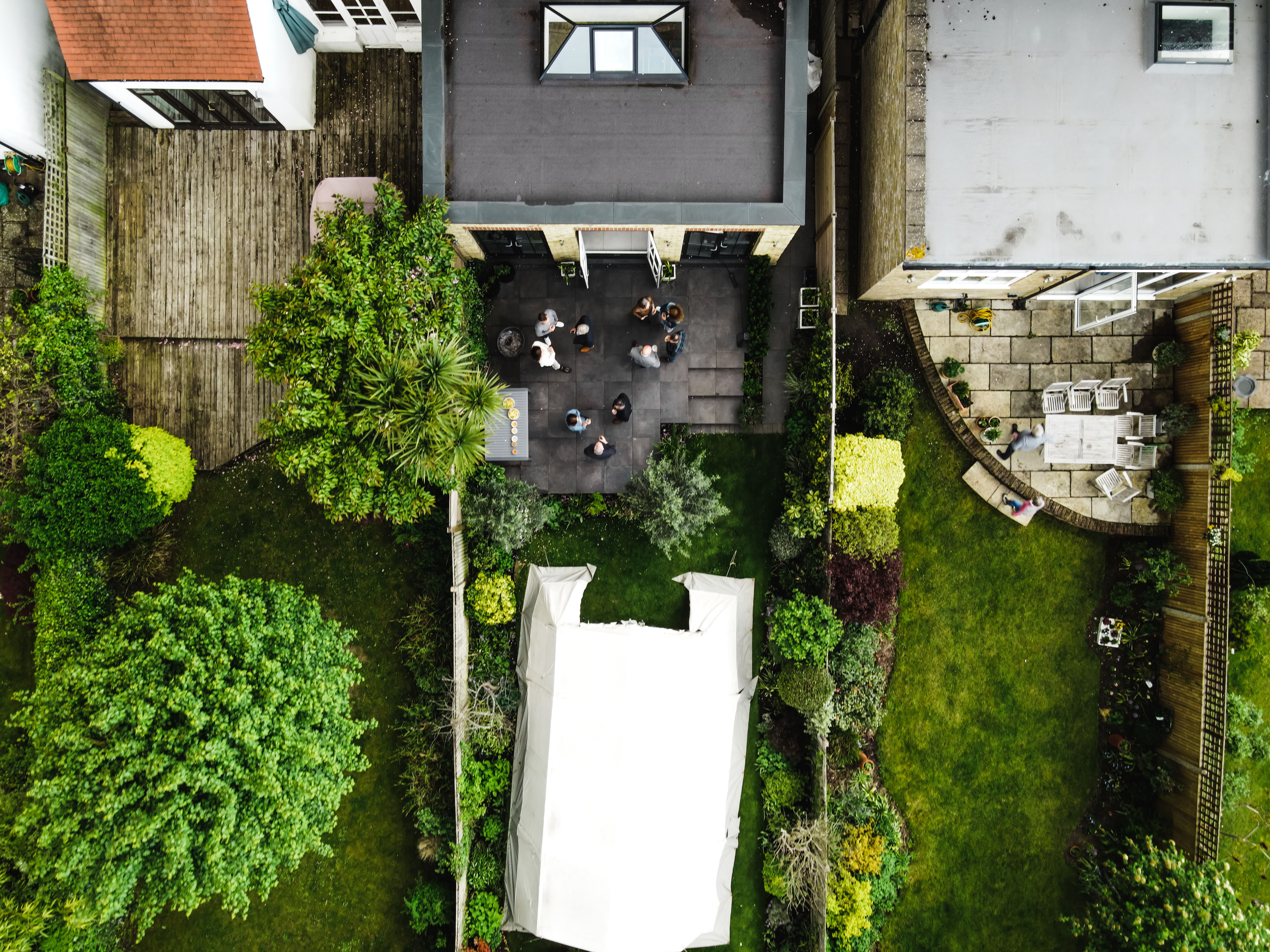 Full garden makeover with lawn, patio and outdoor feature areas